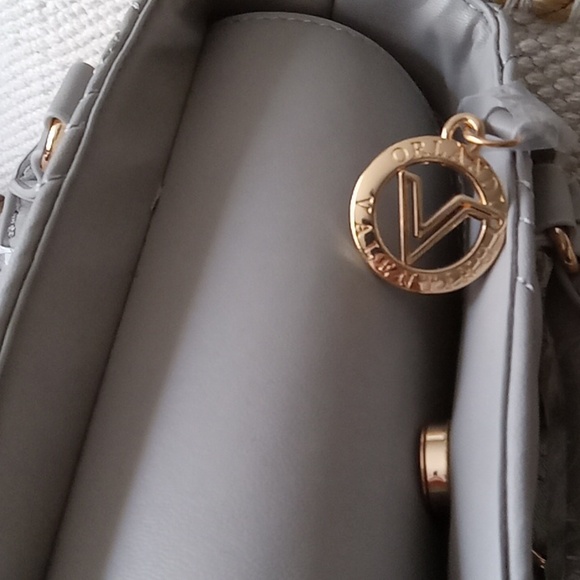 Valentino Orlandi Crossbody Bag Quilted Light Grey Style #V-2012 - Picture 16 of 16